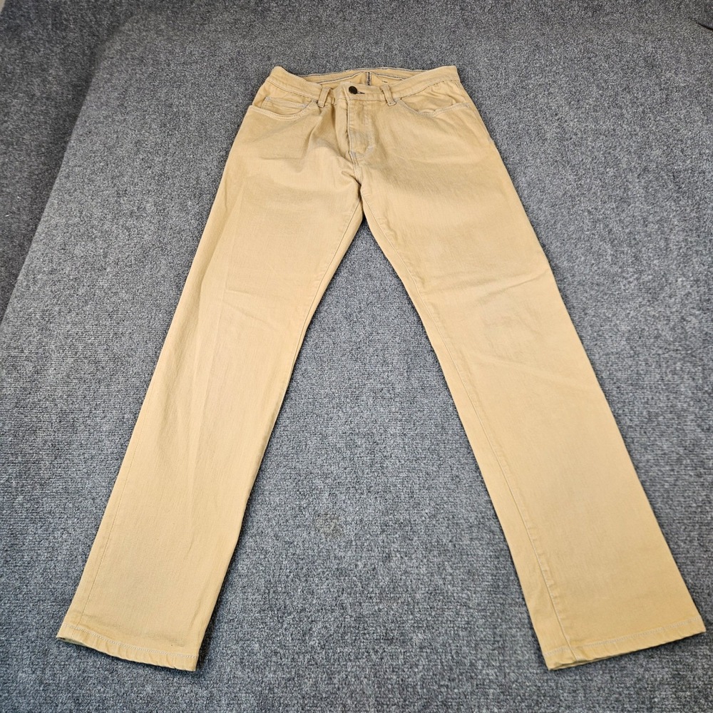 Blue Delta Custom Denim Jeans Mens 30x31 Tan Khaki Straight Leg Pants 23737 Jh05